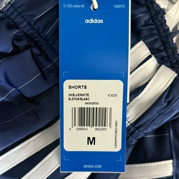 ADIDAS Pinstripe Satin Shorts (S/Blue) - Picture 13 of 13